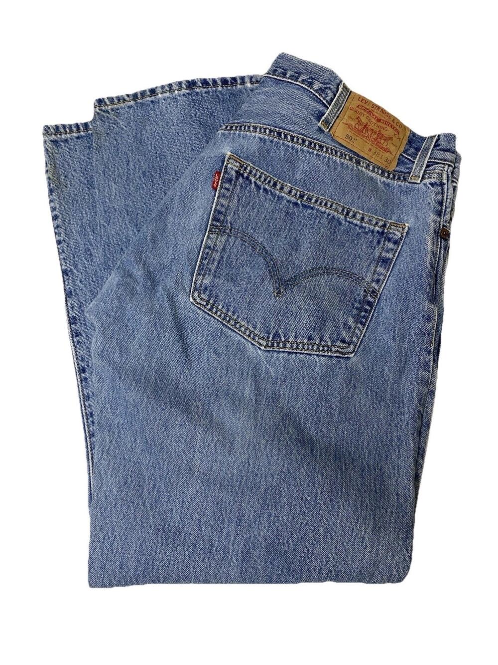 Levi's 501 Button Fly Straight Leg Denim Jeans Vintage, Size 36x30